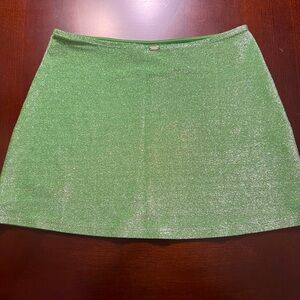 NWOT Victoria’s Secret Green Glitter Bathing  Suit  Cover-up  Skirt Sz S